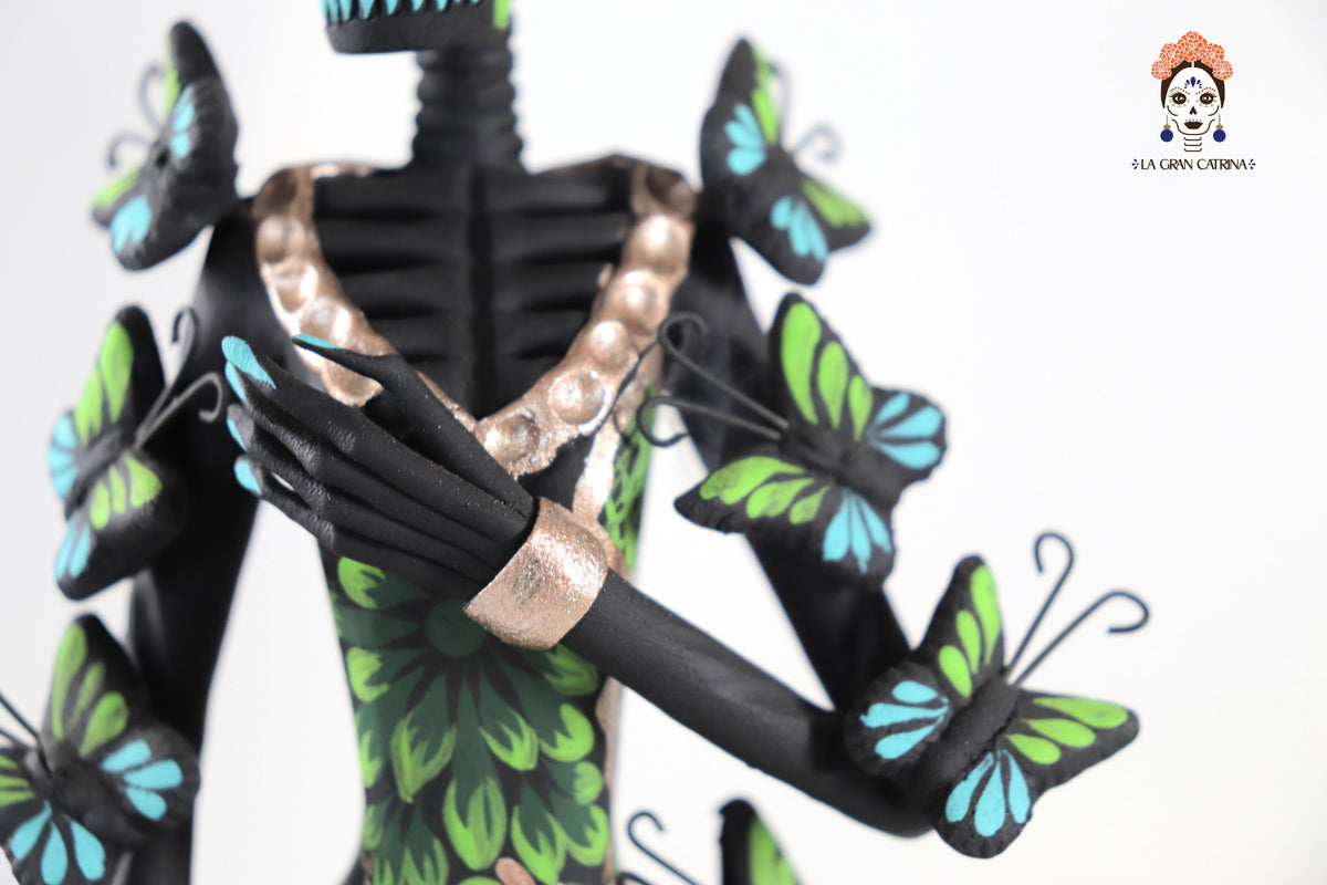 Catrina de mariposas verdes - 30 cm. 12 in. Catrina