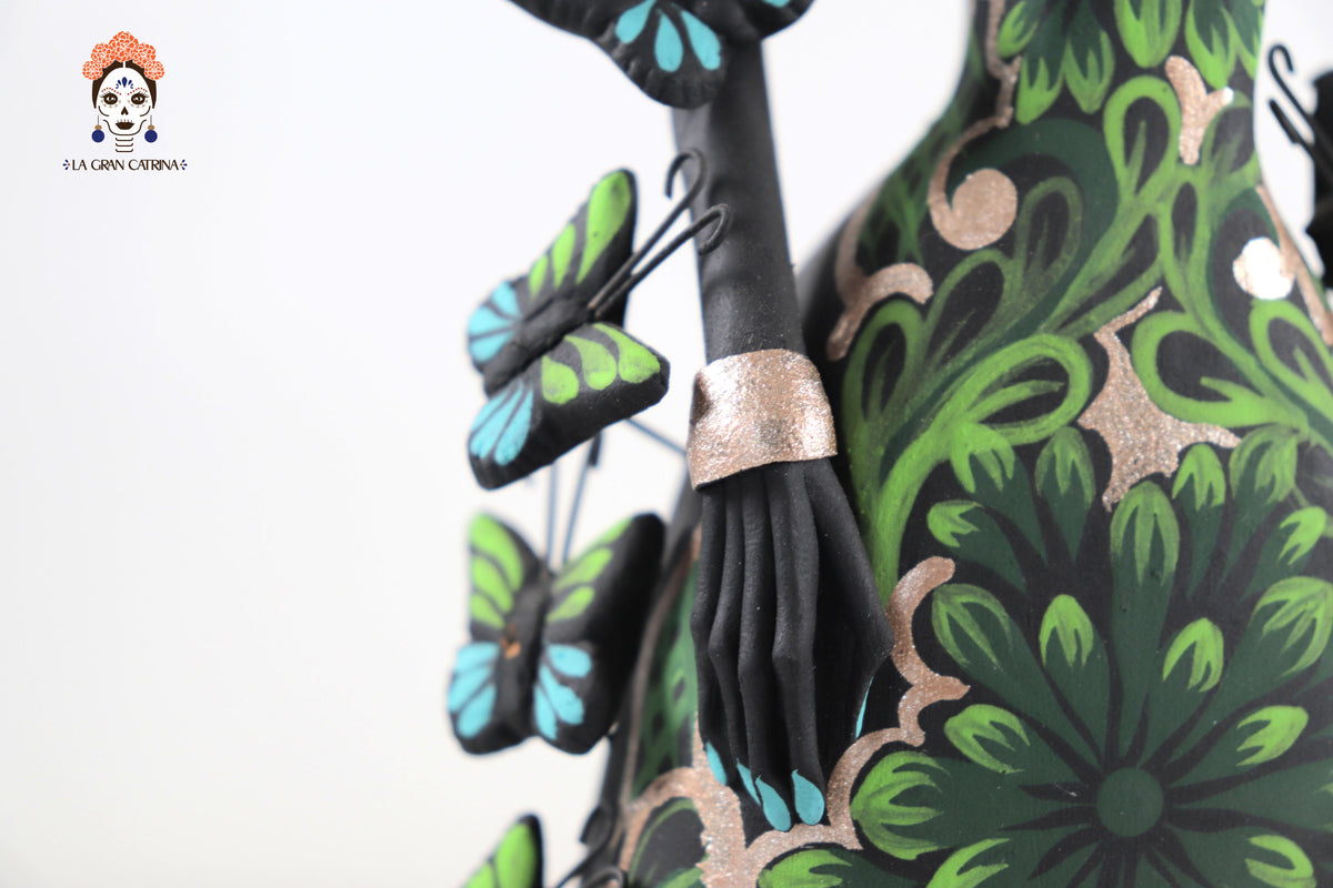 Catrina de mariposas verdes - 30 cm. 12 in. Catrina