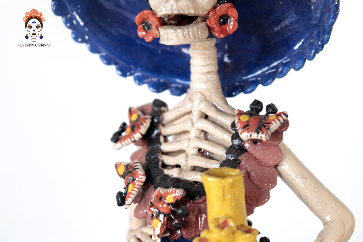 Catrina con Calaveras Bailando y Músicos - 36 cm. 14.1 in. Catrina