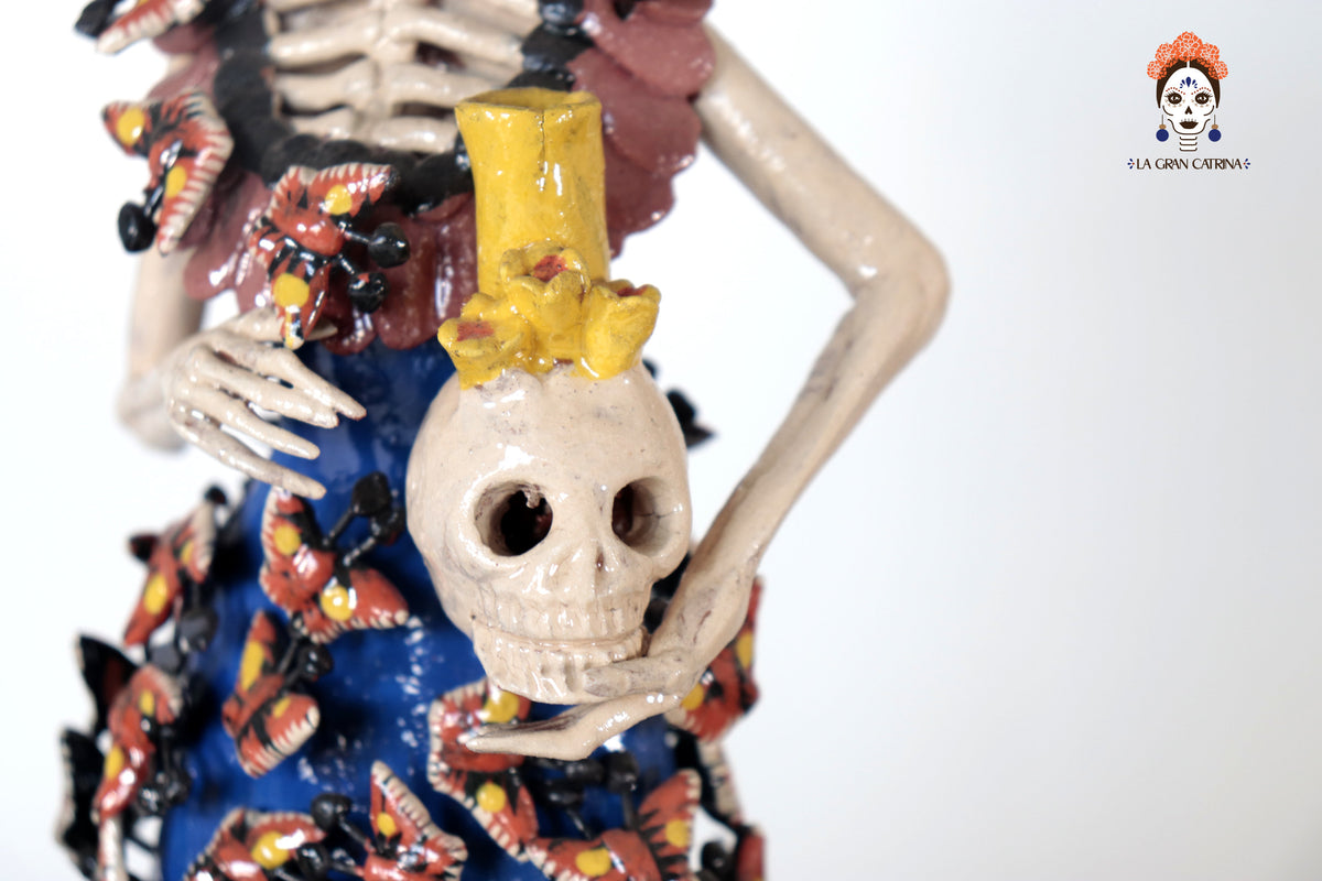 Catrina con Calaveras Bailando y Músicos - 36 cm. 14.1 in. Catrina
