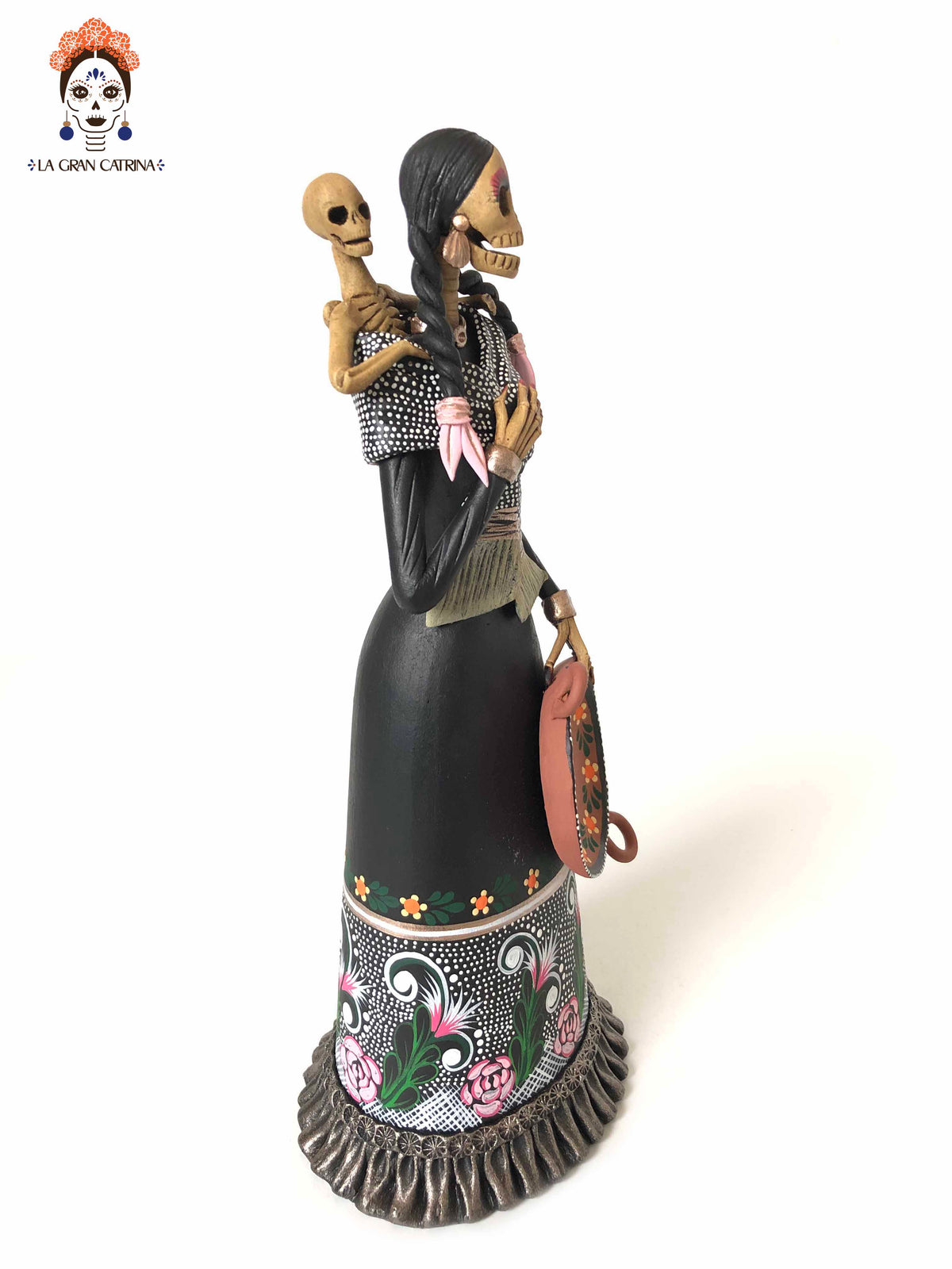 Catrina mamá con plato y bebé - 28 cm. 11 in. - En producción Catrina