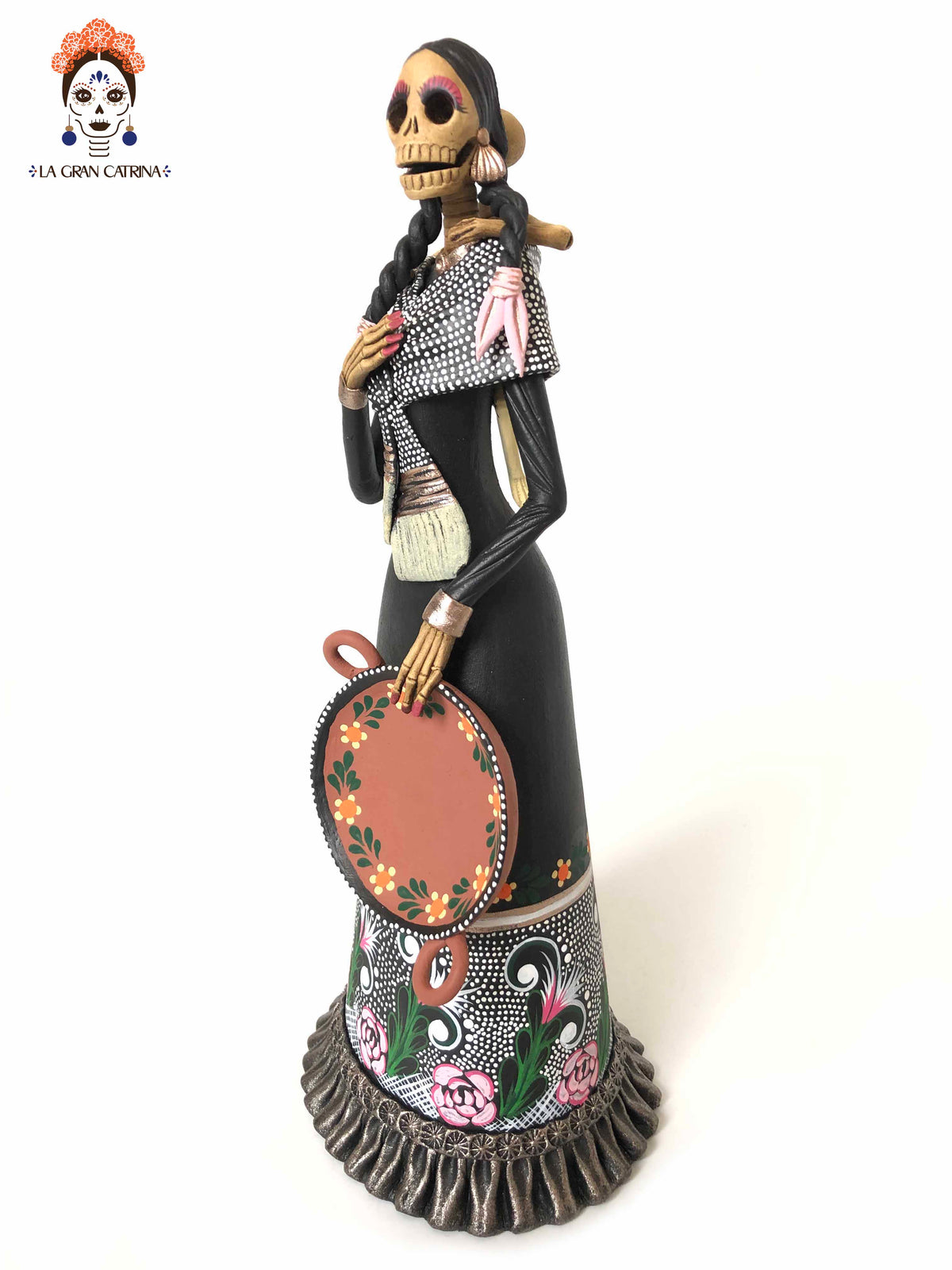 Catrina mamá con plato y bebé - 28 cm. 11 in. - En producción Catrina