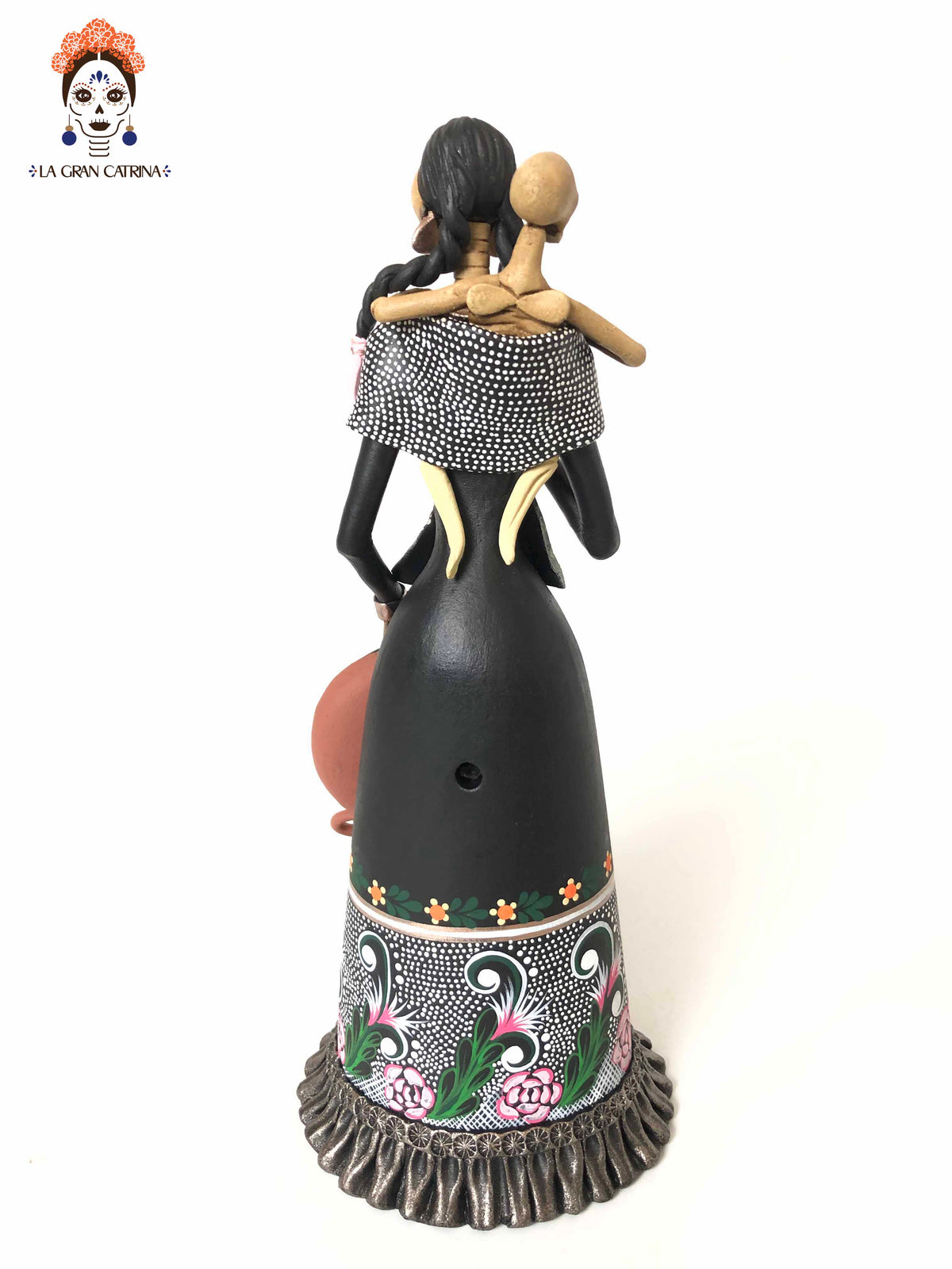 Catrina mamá con plato y bebé - 28 cm. 11 in. - En producción Catrina