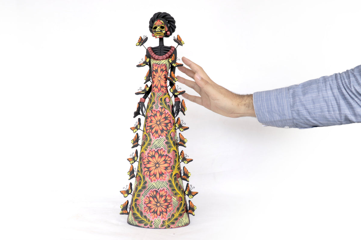Catrinas hermanas de mariposas - Naranjas - 50 cm. 20 in. Catrina