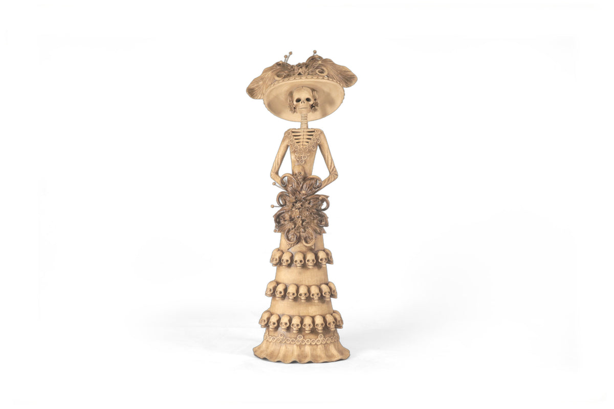 Catrina con Calaveritas Beige - 50 cm. 20 in. - En producción Catrina