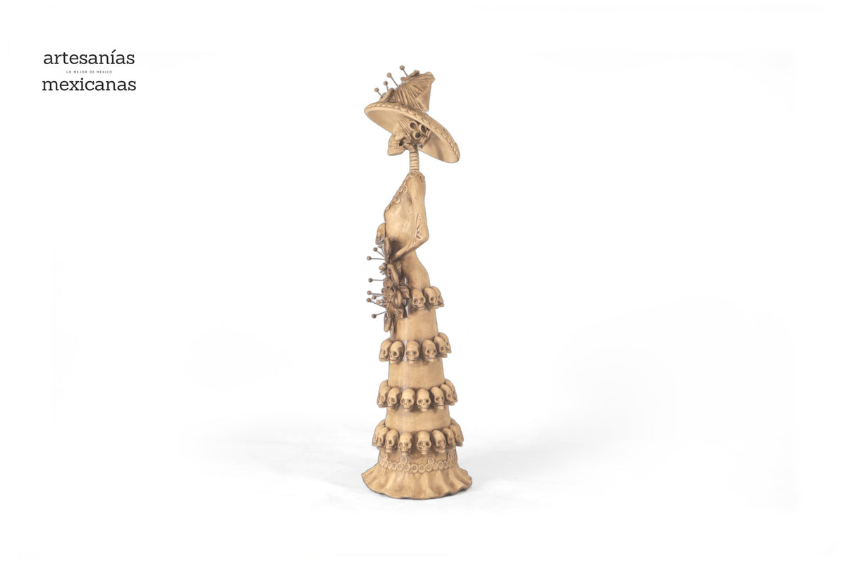 Catrina con Calaveritas Beige - 50 cm. 20 in. - En producción Catrina