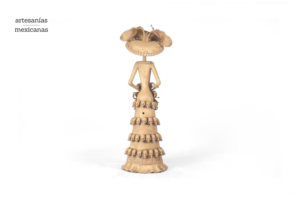 Catrina con Calaveritas Beige - 50 cm. 20 in. - En producción Catrina