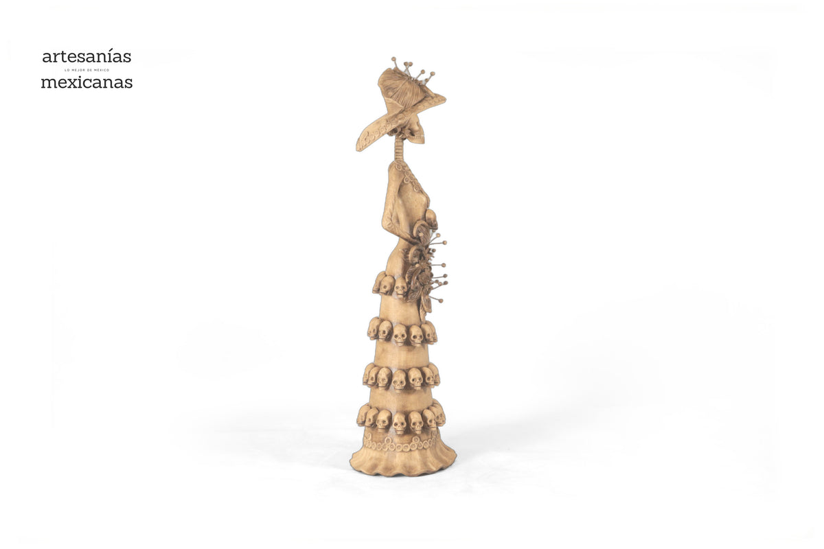 Catrina con Calaveritas Beige - 50 cm. 20 in. - En producción Catrina
