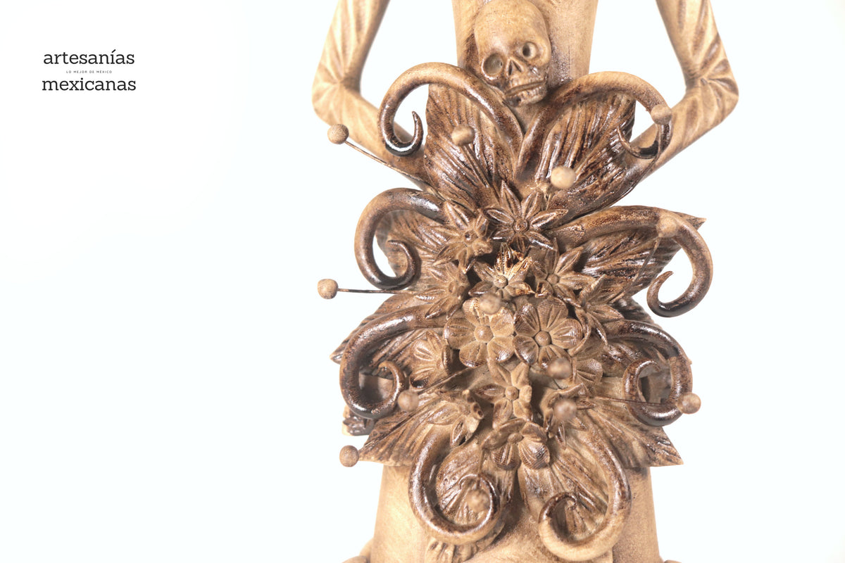 Catrina con Calaveritas Beige - 50 cm. 20 in. - En producción Catrina