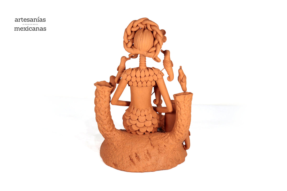 Catrina Sirena de barro - 31 cm. 12.2 in. Catrina