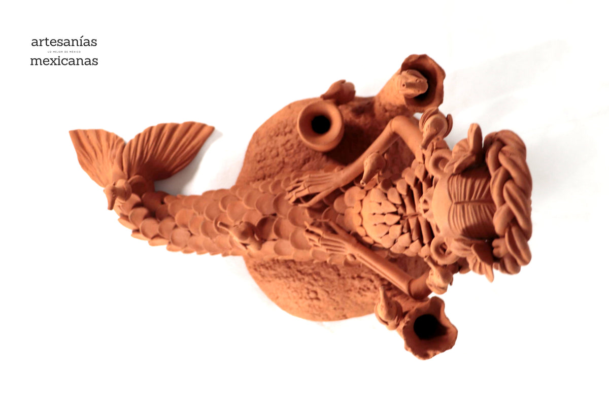 Catrina Sirena de barro - 31 cm. 12.2 in. Catrina
