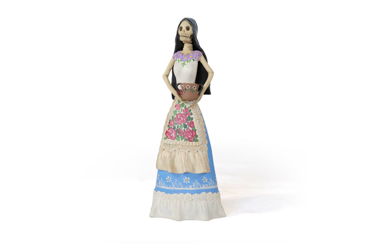 Catrina con cantarito - 21 cm. 8.2 in. Catrina