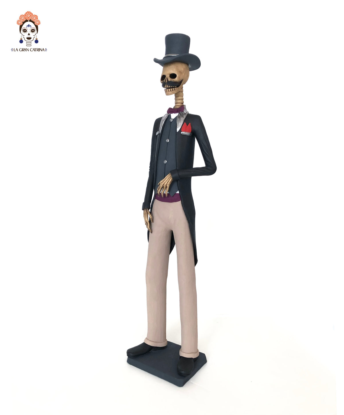 Catrin Elegante con bastón - 50 cm. 20 in. Catrina