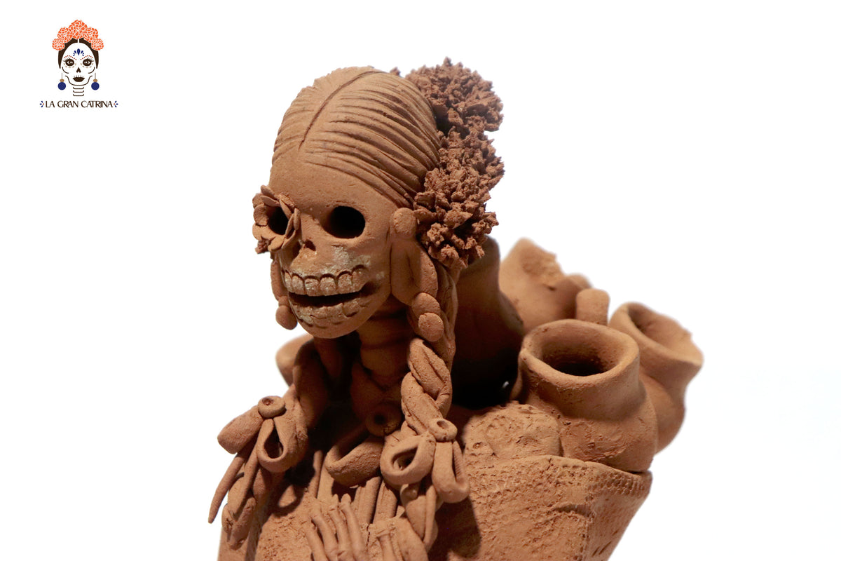 Pareja de Catrines artesanos de loza - 50 cm. 20 in. Catrina