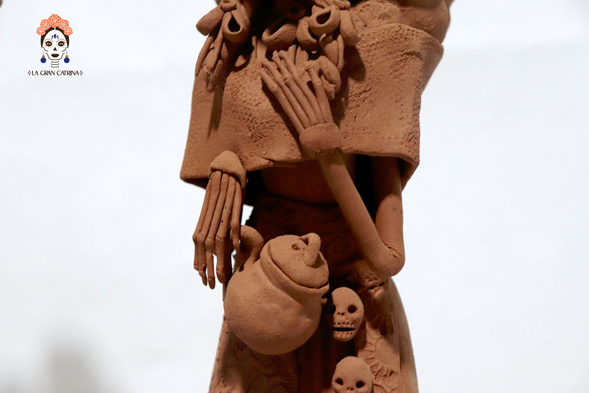 Pareja de Catrines artesanos de loza - 50 cm. 20 in. Catrina