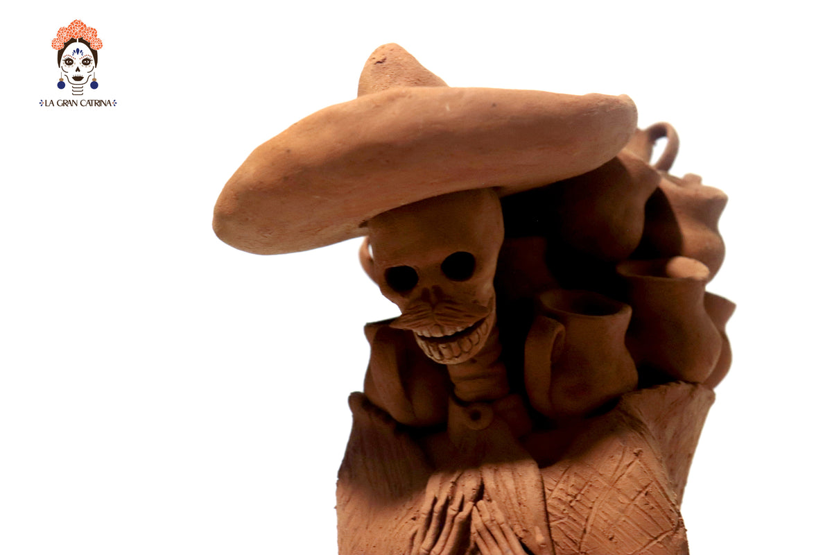 Pareja de Catrines artesanos de loza - 50 cm. 20 in. Catrina