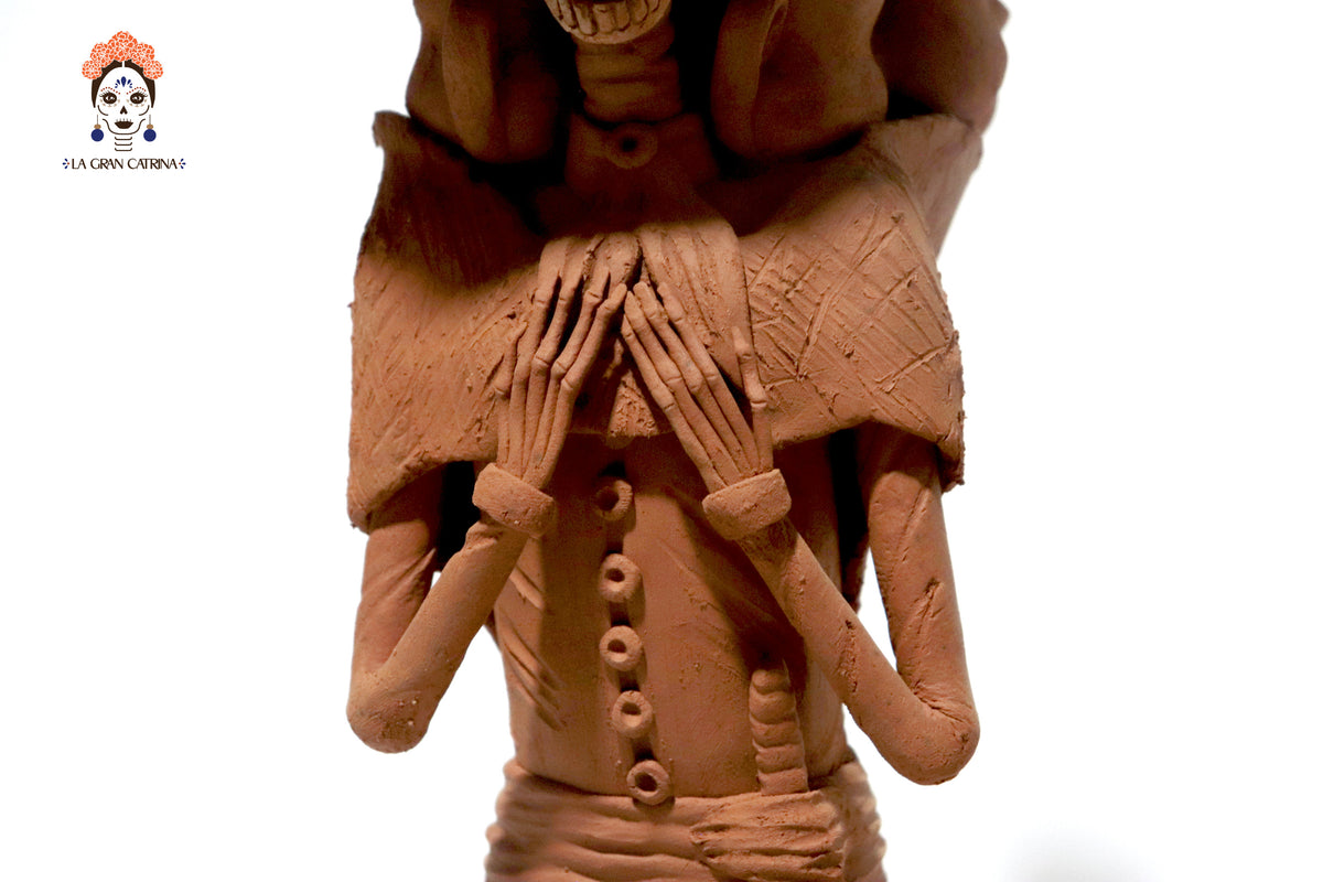 Pareja de Catrines artesanos de loza - 50 cm. 20 in. Catrina