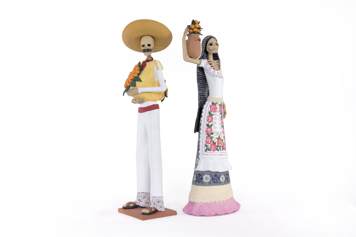 Pareja de Catrines Cempasuchileros - 50 cm. 20 in. - Sobre Pedido Catrina