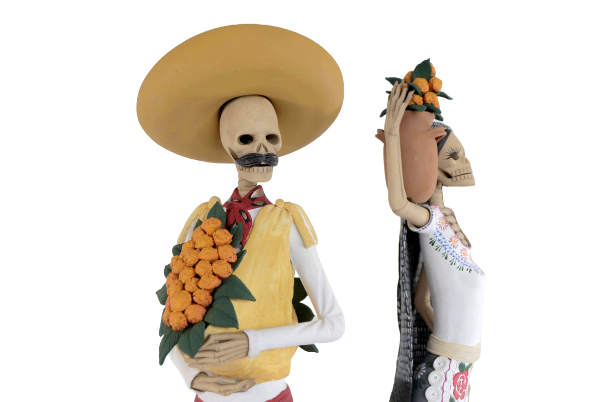 Pareja de Catrines Cempasuchileros - 50 cm. 20 in. - Sobre Pedido Catrina