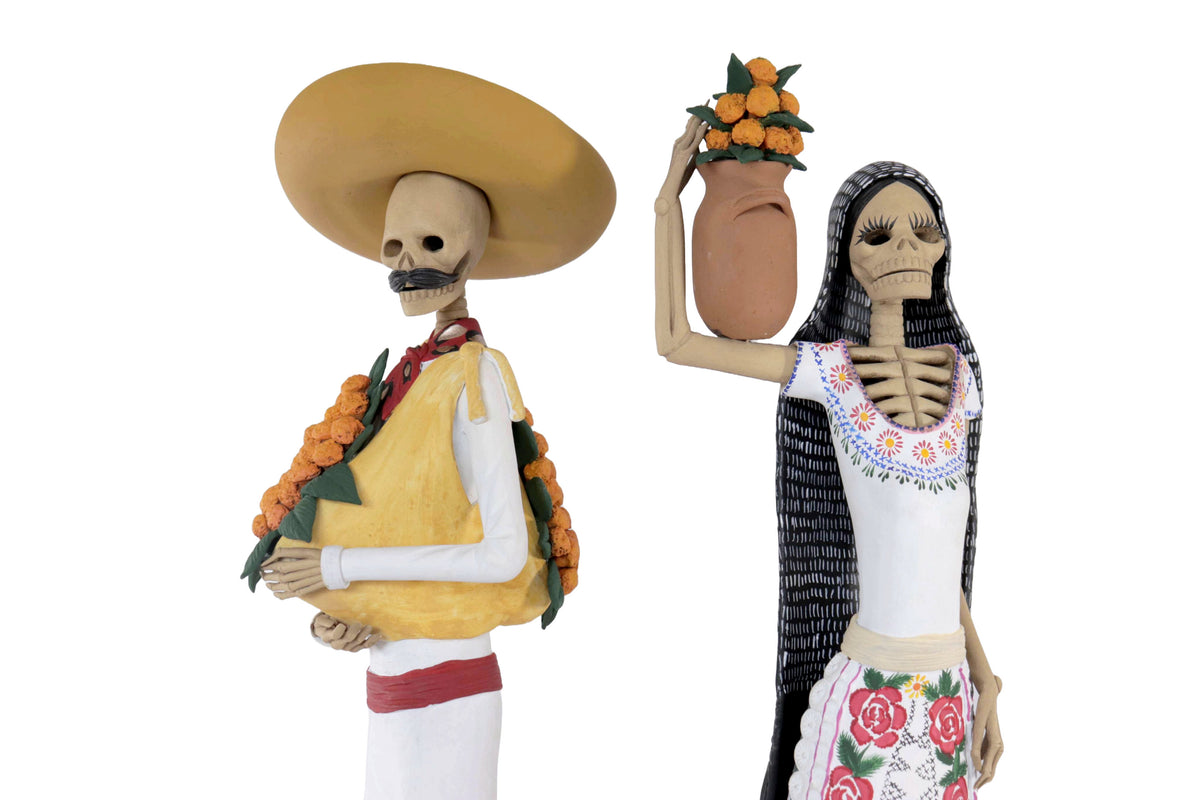 Pareja de Catrines Cempasuchileros - 50 cm. 20 in. - Sobre Pedido Catrina