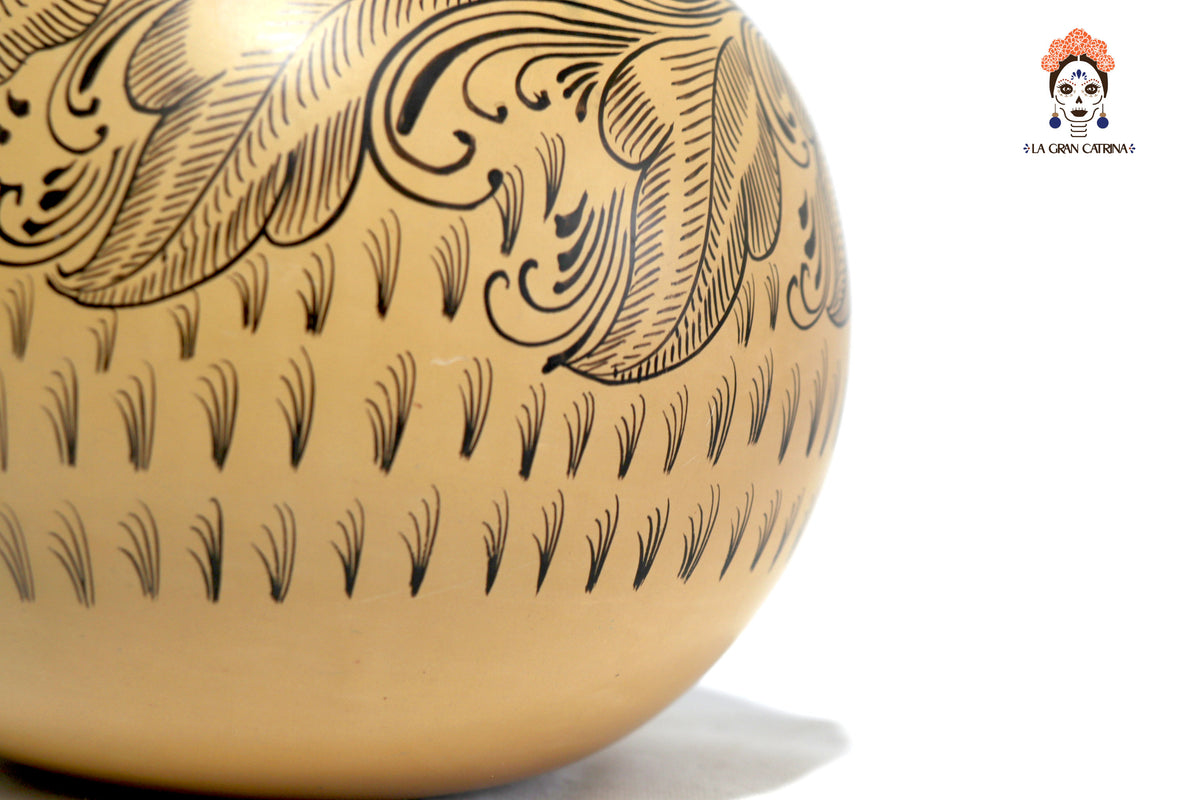 Cerámica amarilla con vaso - Huancito - 23 cm. - Sobre Pedido