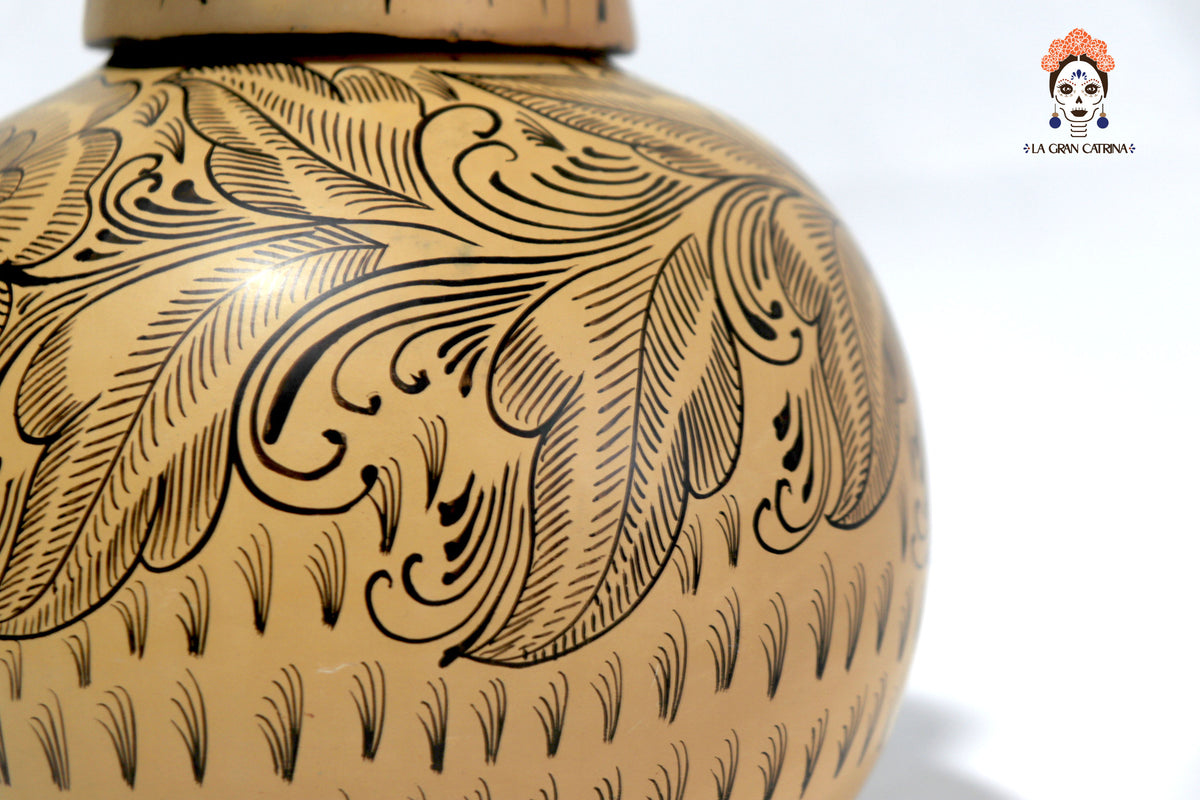 Cerámica amarilla con vaso - Huancito - 23 cm. - Sobre Pedido