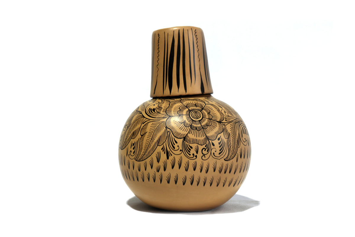 Cerámica amarilla con vaso - Huancito - 23 cm. - Sobre Pedido