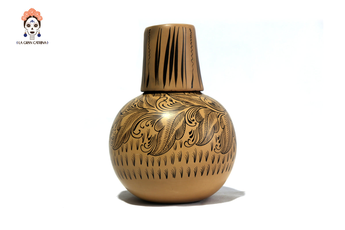 Cerámica amarilla con vaso - Huancito - 23 cm. - Sobre Pedido