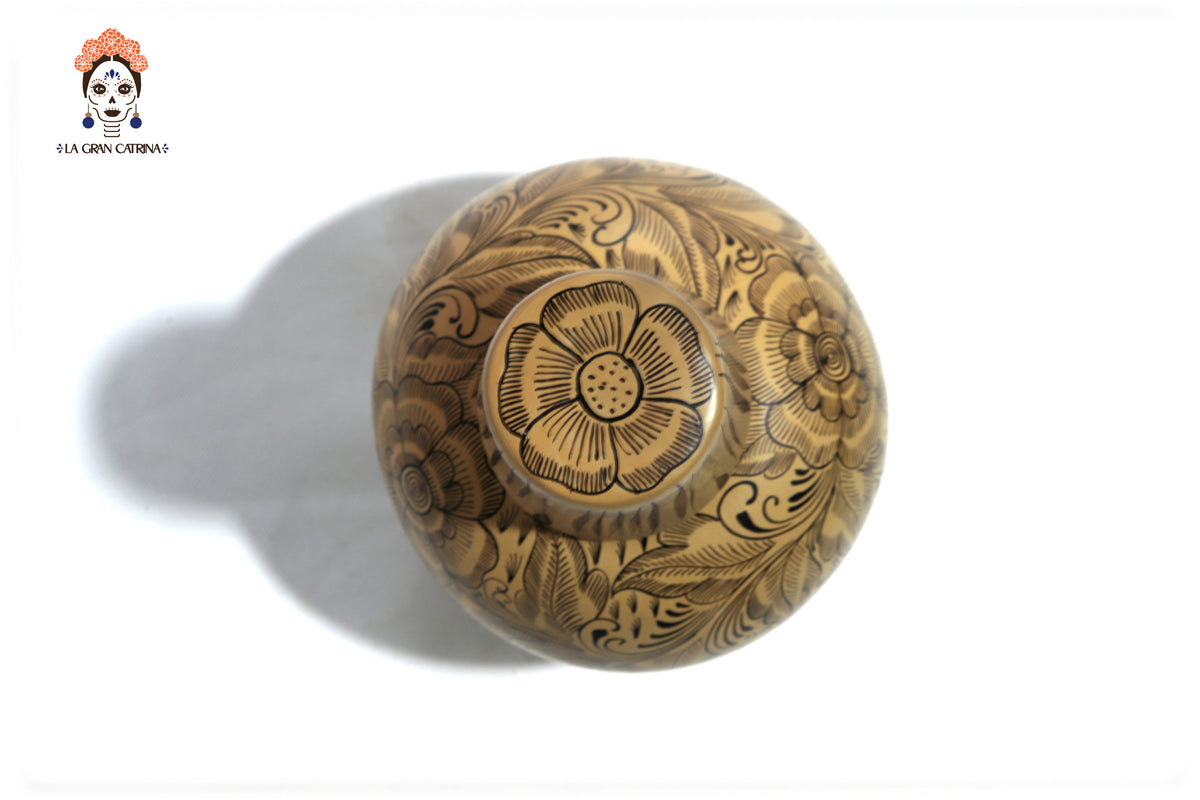 Cerámica amarilla con vaso - Huancito - 23 cm. - Sobre Pedido