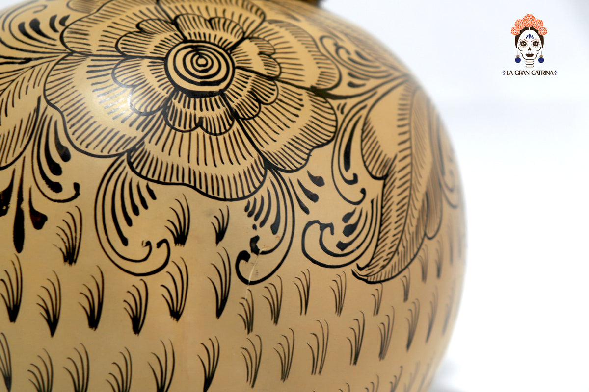 Cerámica amarilla con vaso - Huancito - 23 cm. - Sobre Pedido