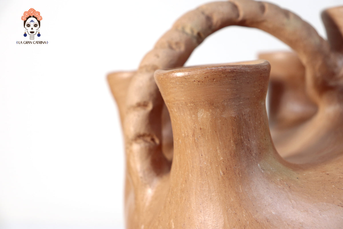 Vasija Mixe Ancestral Cola de Tlacuache II - 17 Cm. 6.6 In. Mixe