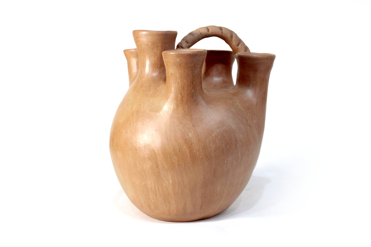 Vasija Mixe Ancestral Cola de Tlacuache II - 17 Cm. 6.6 In. Mixe