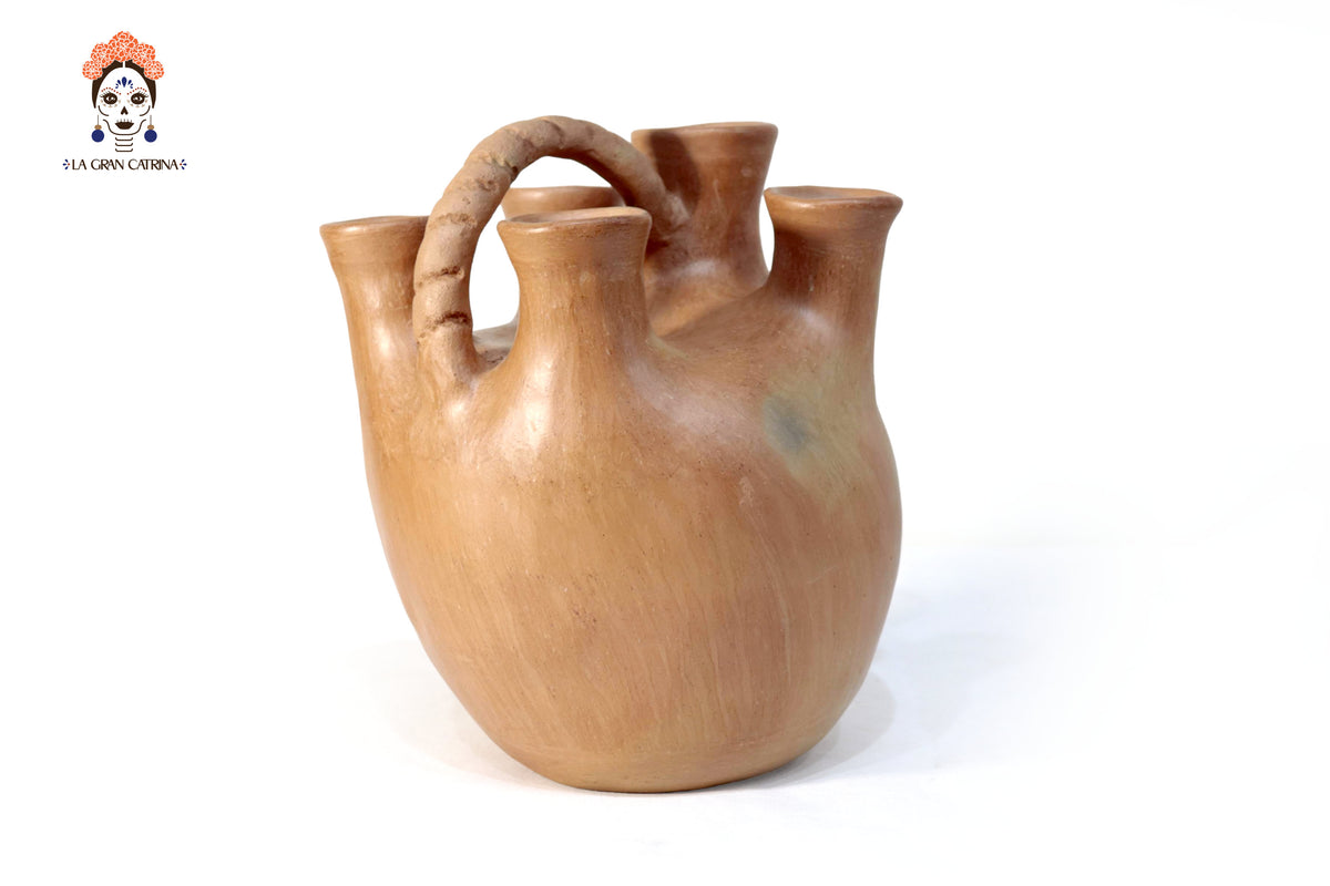 Vasija Mixe Ancestral Cola de Tlacuache II - 17 Cm. 6.6 In. Mixe