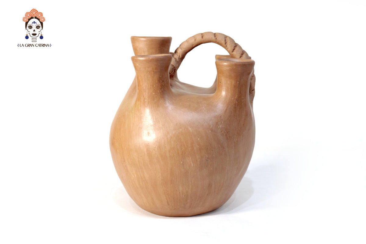 Vasija Mixe Ancestral Cola de Tlacuache II - 17 Cm. 6.6 In. Mixe