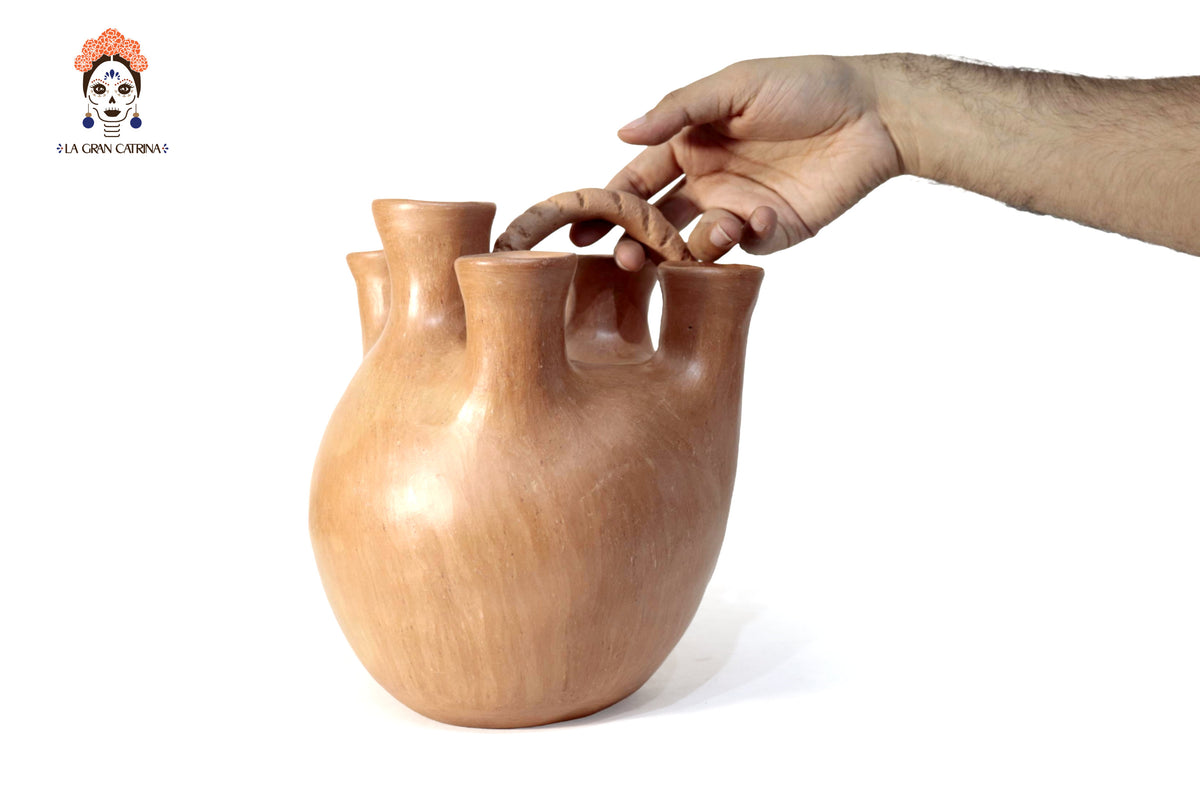 Vasija Mixe Ancestral Cola de Tlacuache II - 17 Cm. 6.6 In. Mixe