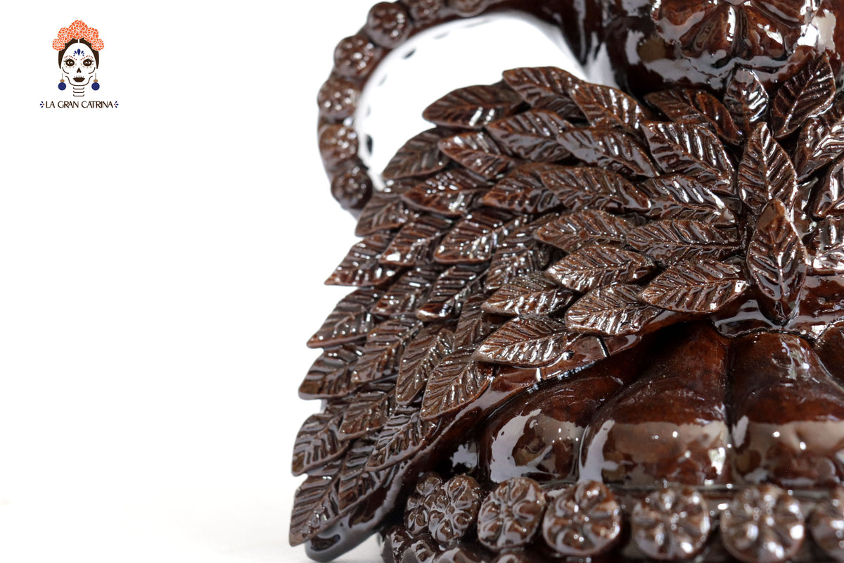 Copalero alado marrón - Barro vidriado - 23.5 cm. 9.5 in.