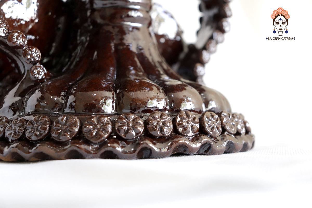 Copalero alado marrón - Barro vidriado - 23.5 cm. 9.5 in.