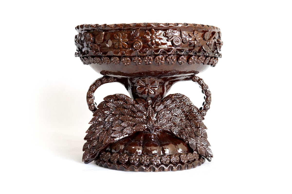 Copalero alado marrón - Barro vidriado - 23.5 cm. 9.5 in.