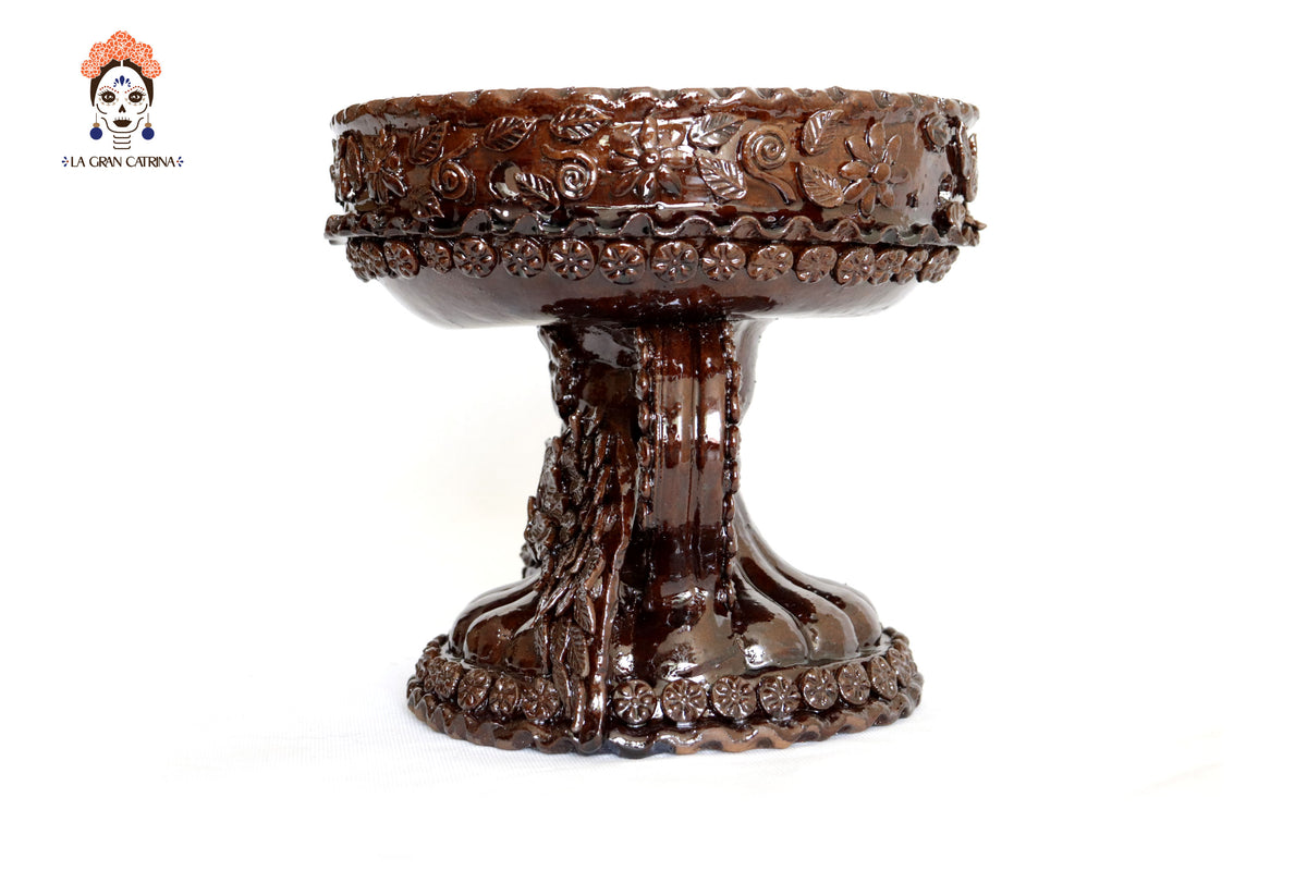 Copalero alado marrón - Barro vidriado - 23.5 cm. 9.5 in.