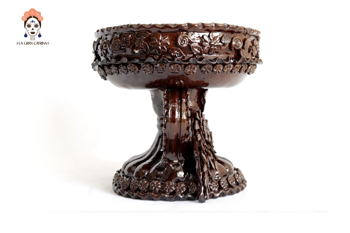 Copalero alado marrón - Barro vidriado - 23.5 cm. 9.5 in.