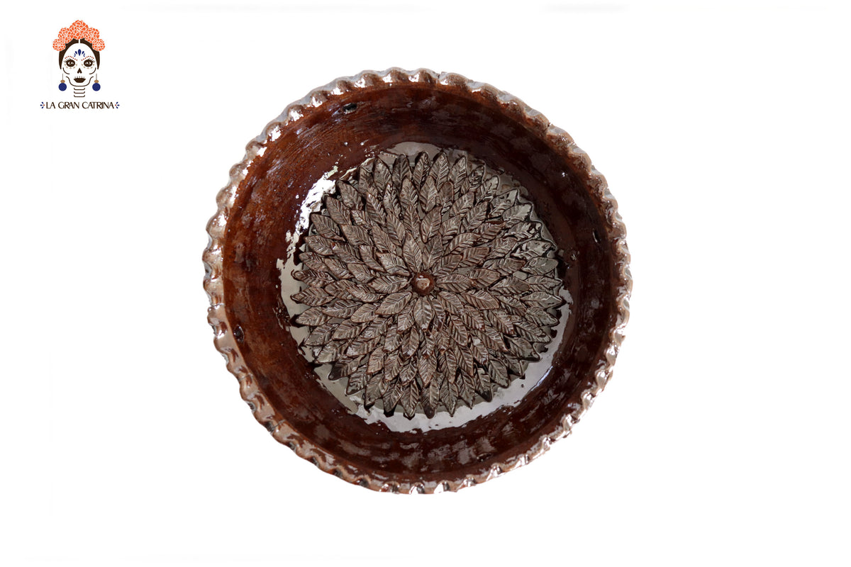 Copalero alado marrón - Barro vidriado - 23.5 cm. 9.5 in.
