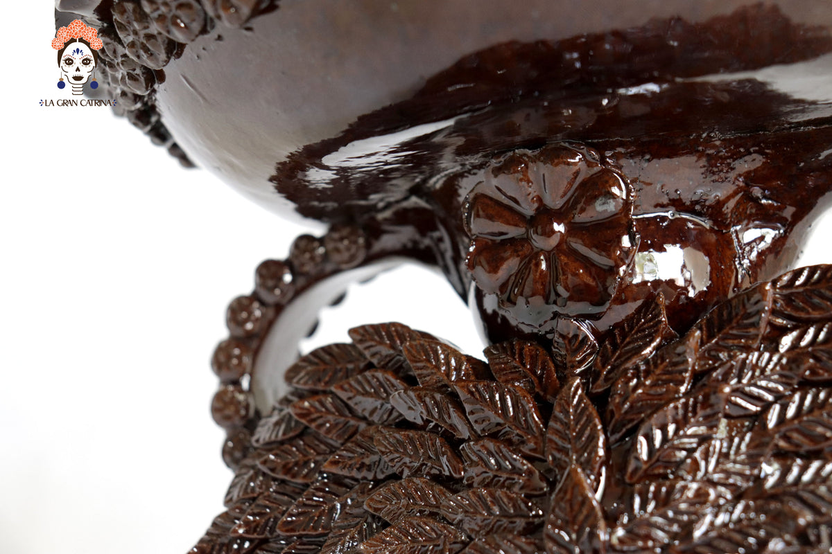 Copalero alado marrón - Barro vidriado - 23.5 cm. 9.5 in.