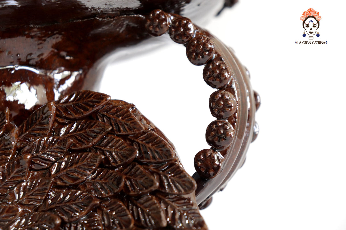 Copalero alado marrón - Barro vidriado - 23.5 cm. 9.5 in.