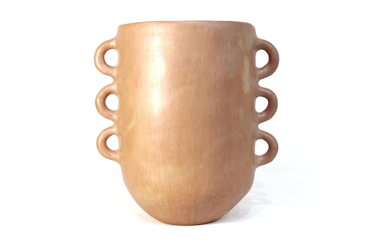Vasija Mixe Ancestral alargada de 6 asas - 29 Cm. 11.4 In. Mixe