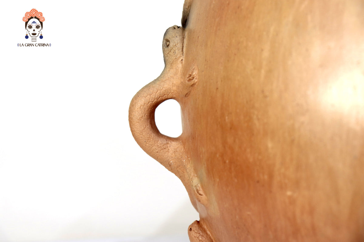 Vasija Mixe Ancestral con asas de lagartijas - 45 Cm. 17.7 In. Mixe