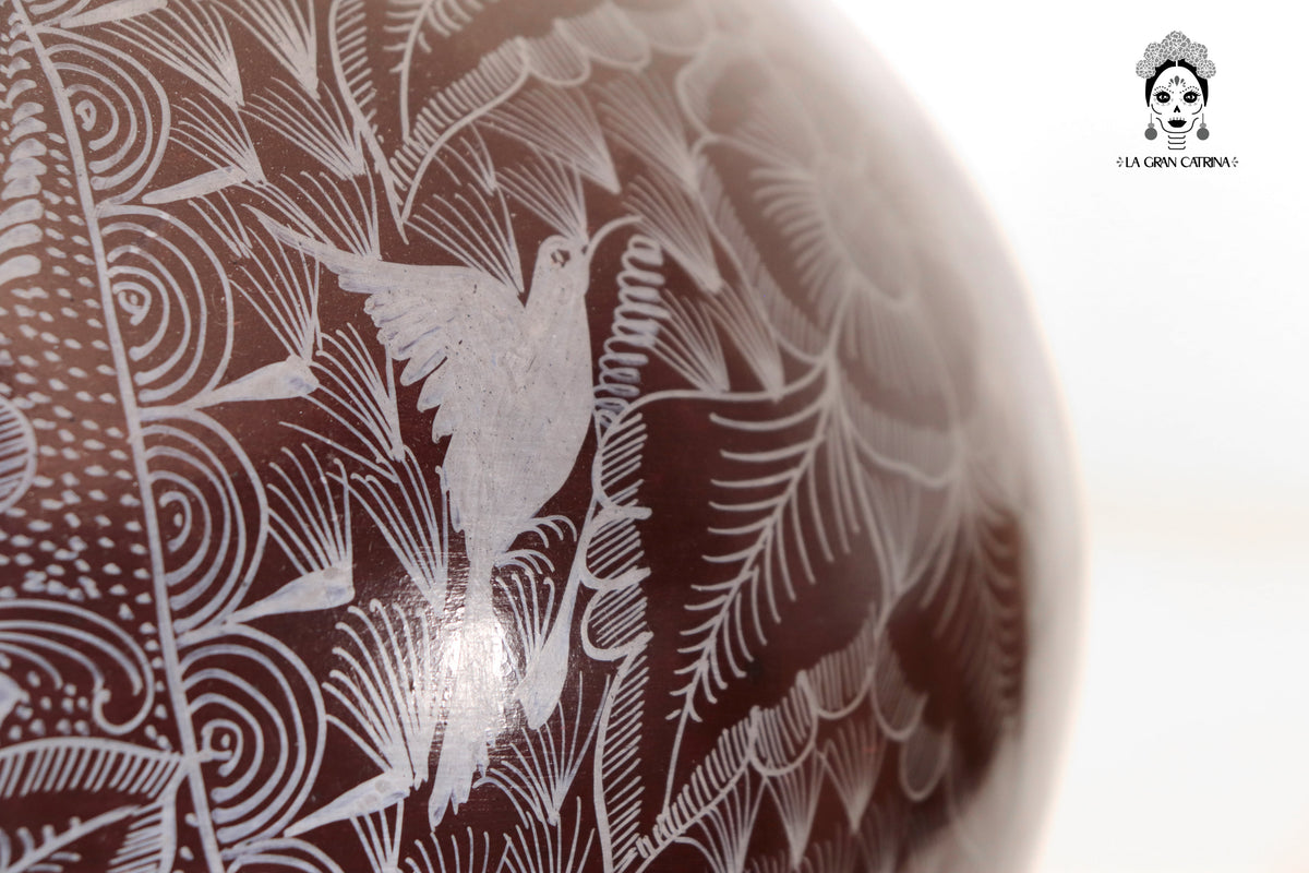 Jarrón de aves marron - Huancito - 38 cm. 14.9 In.