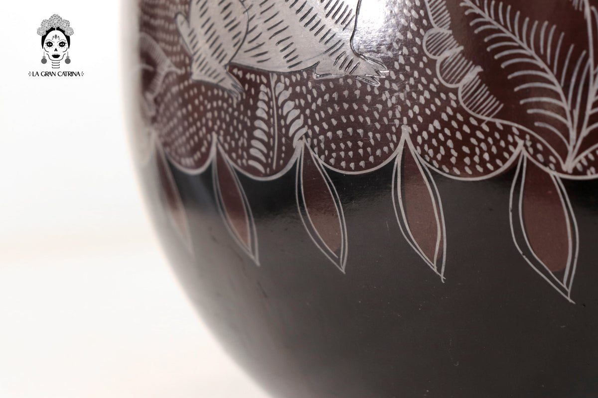 Jarrón de aves marron - Huancito - 38 cm. 14.9 In.