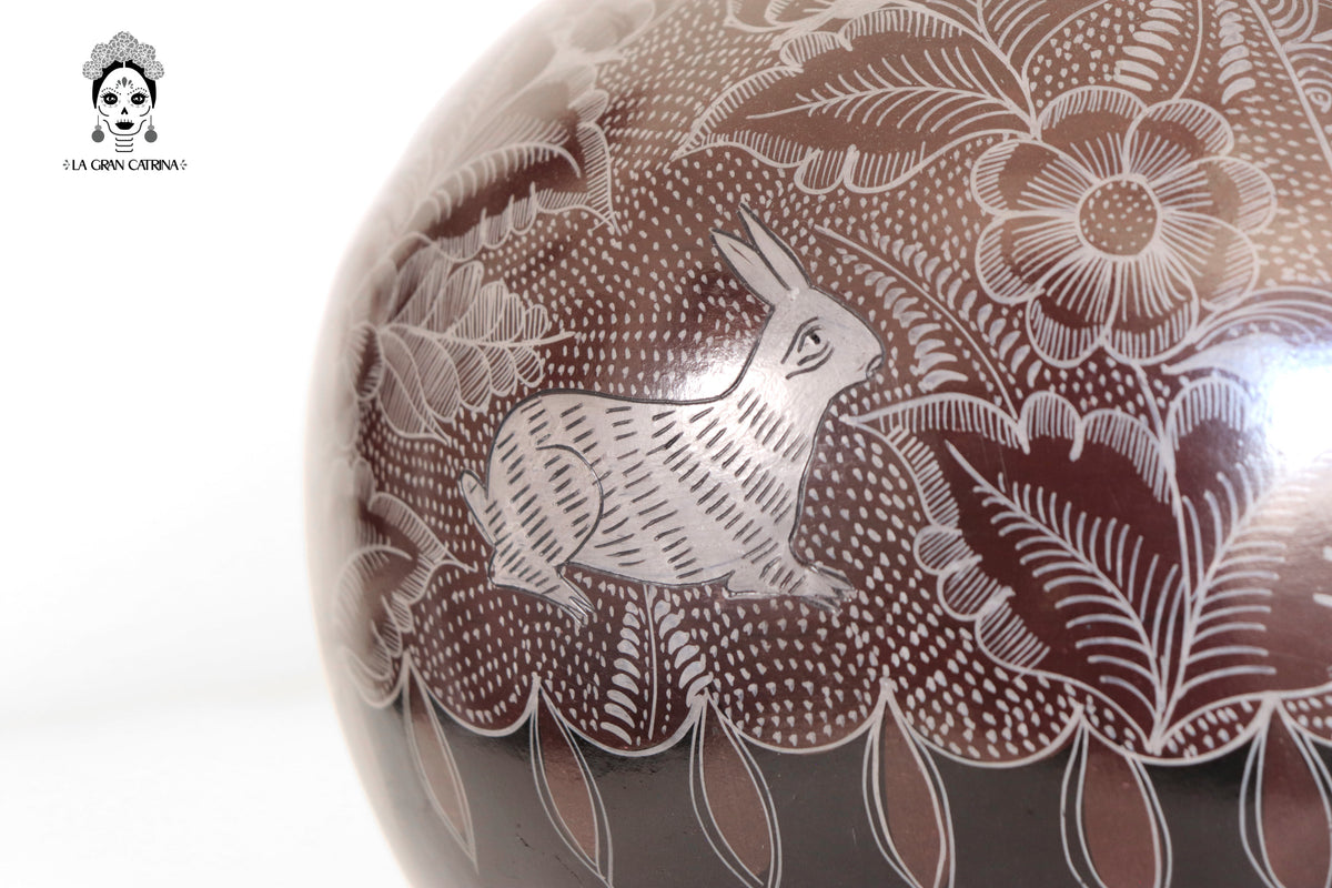 Jarrón de aves marron - Huancito - 38 cm. 14.9 In.