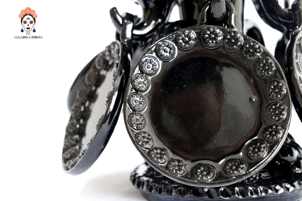 Ponchera con platos y tazas - Barro vidriado - 47 cm. 19 in.