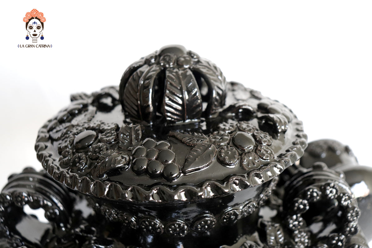 Ponchera con platos y tazas - Barro vidriado - 47 cm. 19 in.